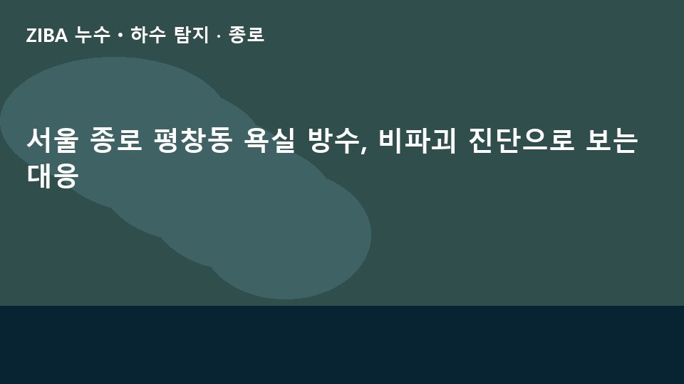 서울 종로 평창동 욕실 방수, 비파괴 진단으로 보는 대응