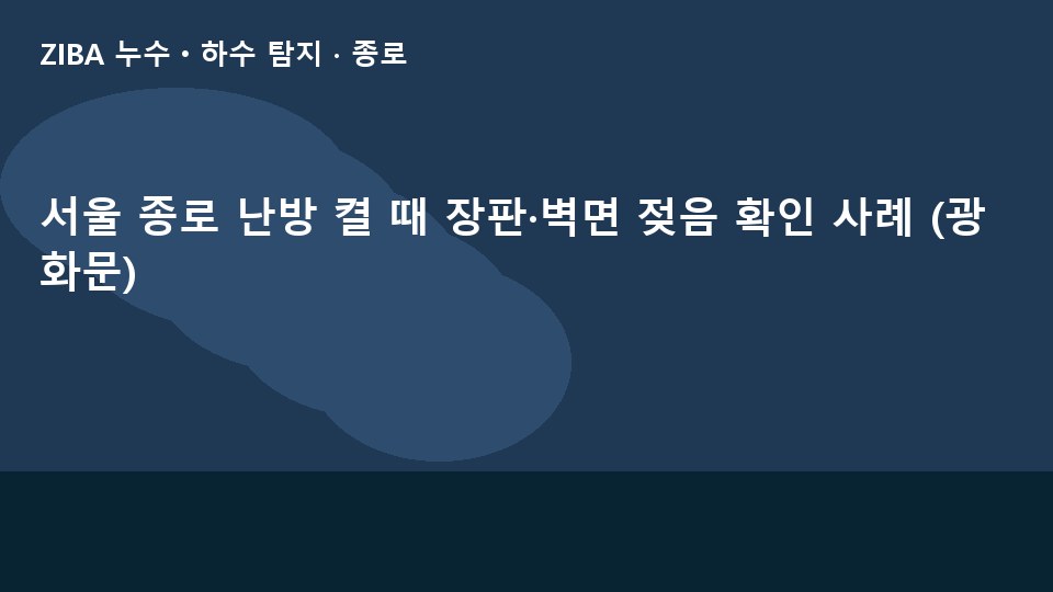 서울 종로 난방 켤 때 장판·벽면 젖음 확인 사례 (광화문)