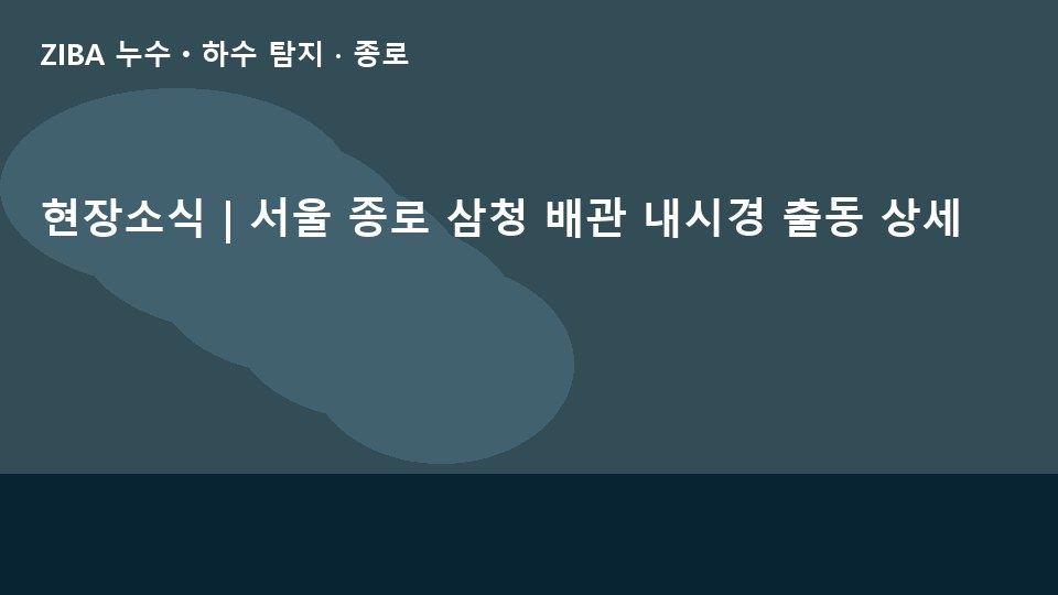 현장소식 | 서울 종로 삼청 배관 내시경 출동 상세