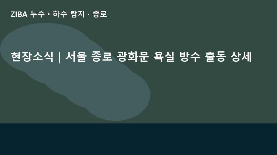 현장소식 | 서울 종로 광화문 욕실 방수 출동 상세