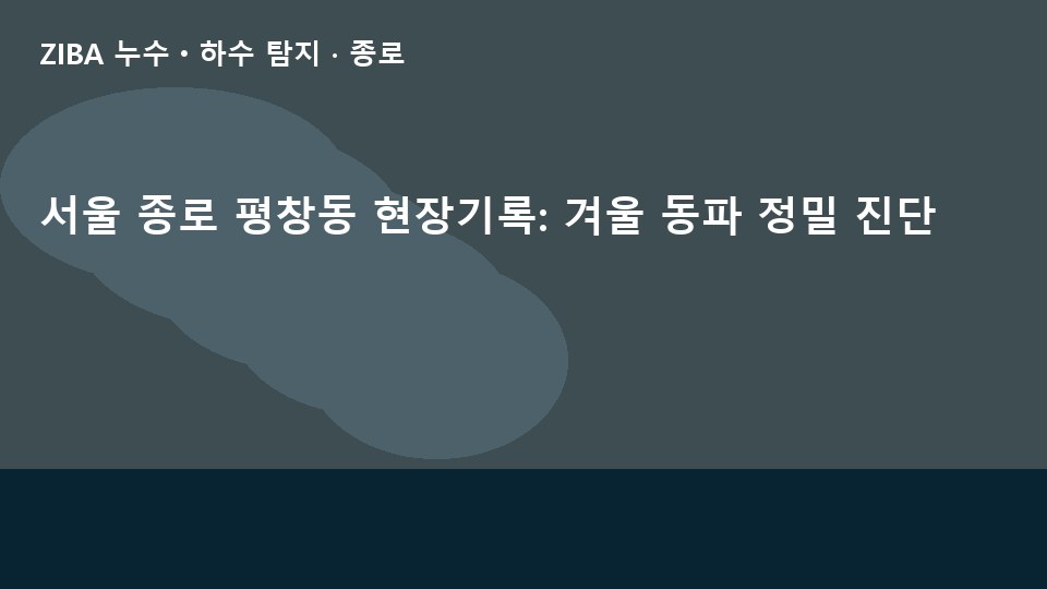서울 종로 평창동 현장기록: 겨울 동파 정밀 진단